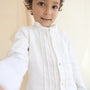 Guayabera Mati blanca en lino para niño de La Tutu