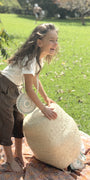 Pantalón Hearted Mocca en lino para niña con bolsillos de corazón de La Tutu