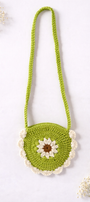 Bolso Forest verde tejido en crochet para niña – vista 2