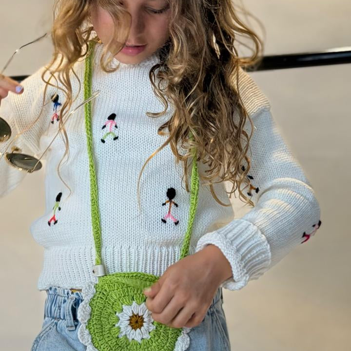 Bolso Forest Tejido en Crochet Verde para Niña | La Tutu