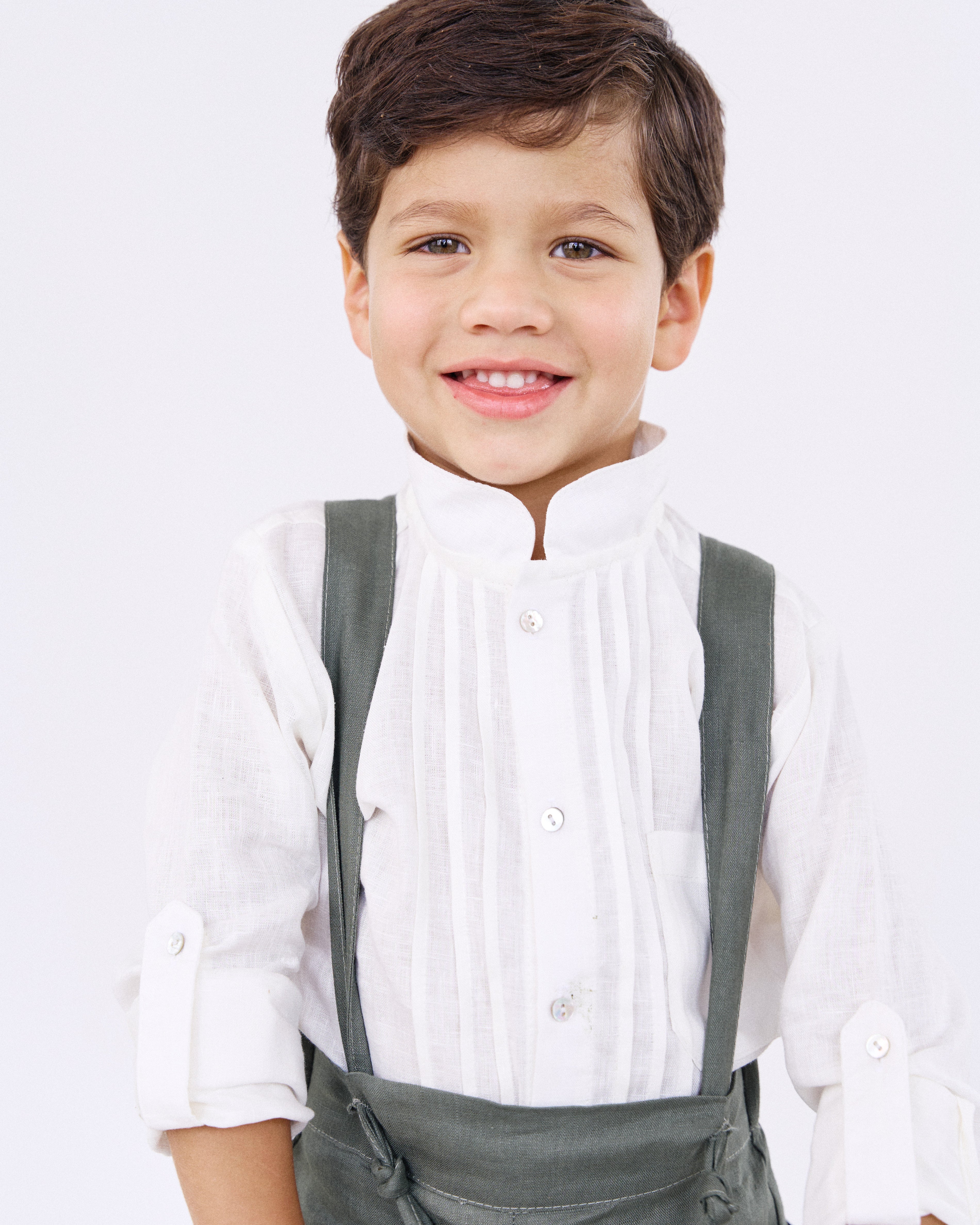 Camisa Guayabera Matti en Lino - Cuello Nerú manga larga La tutú