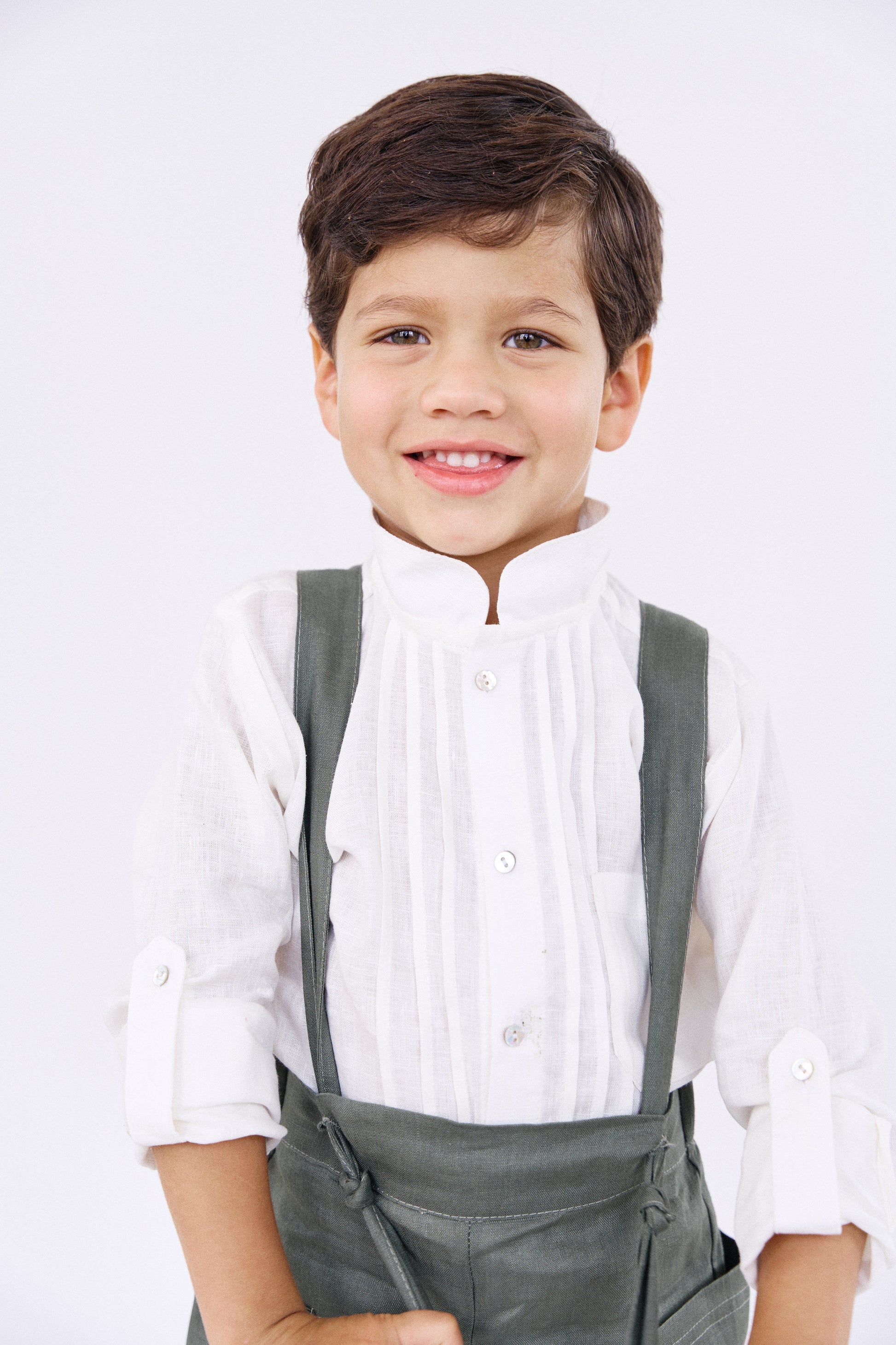 Camisa Guayabera Matti en Lino - Cuello Nerú manga larga La tutú