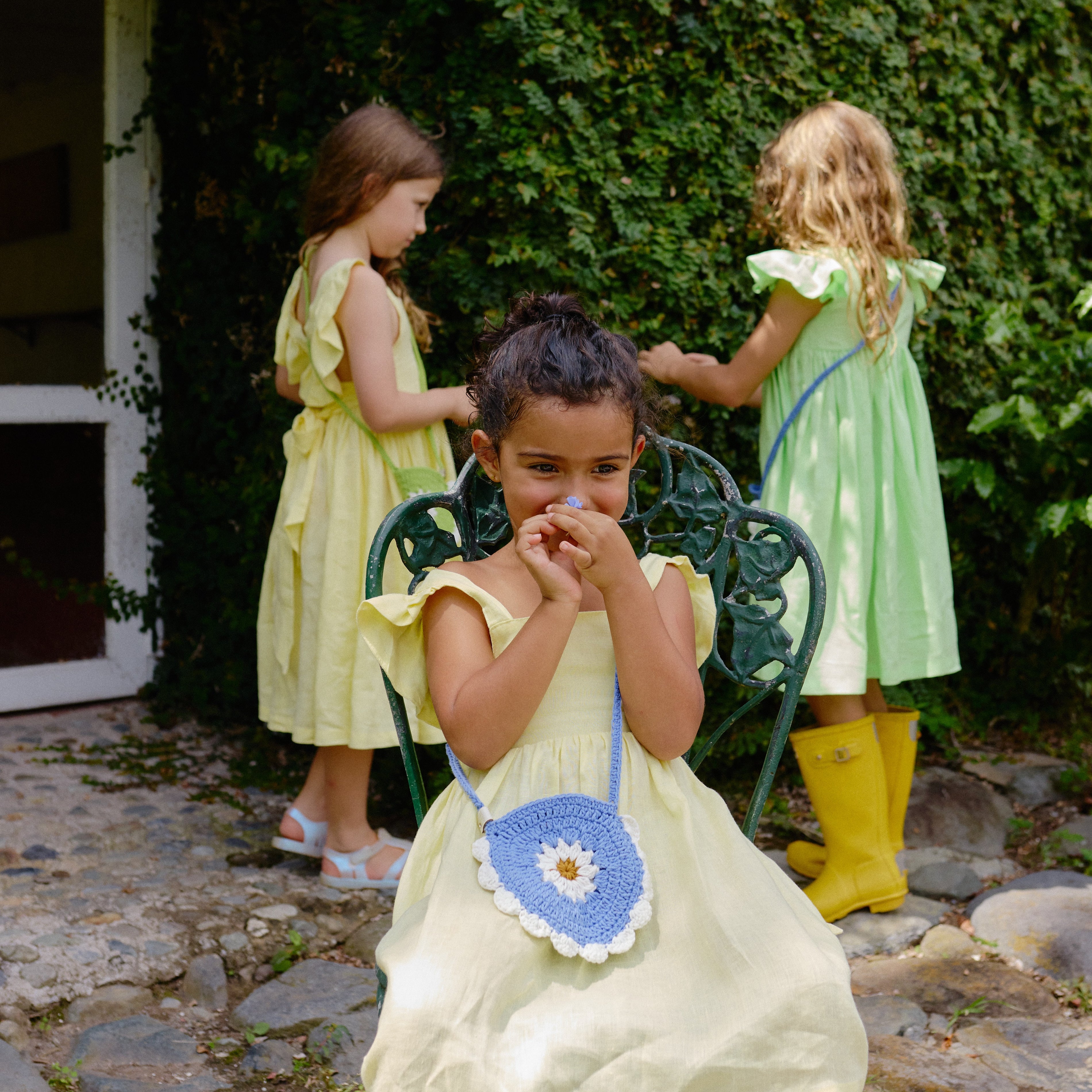 Vestido Lara Amarillo en Lino 100% para Niña | La Tutu