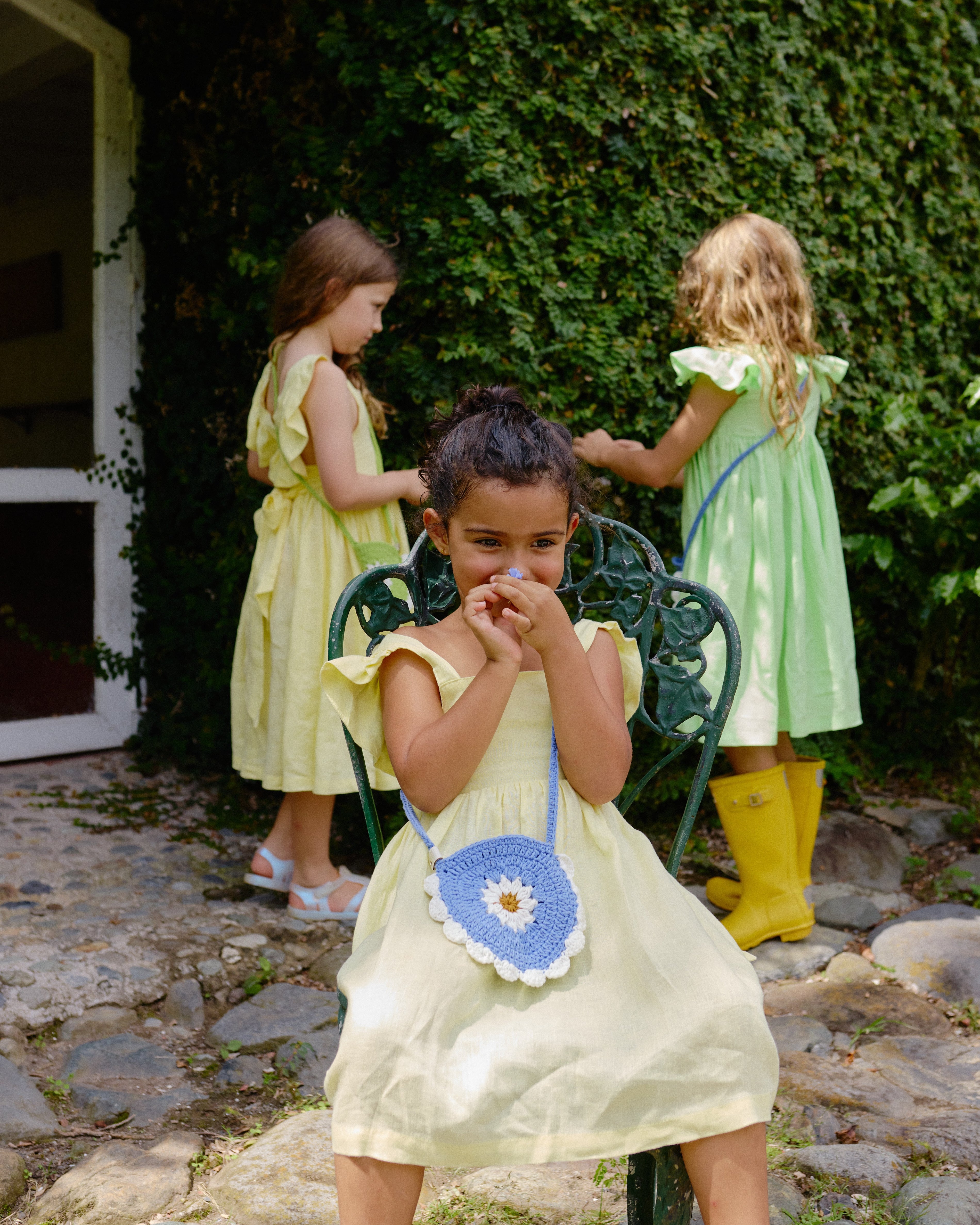 Vestido Lara Amarillo en Lino 100% para Niña | La Tutu