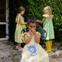 Bolso Flower Loli azul tejido en crochet para niña de La Tutu