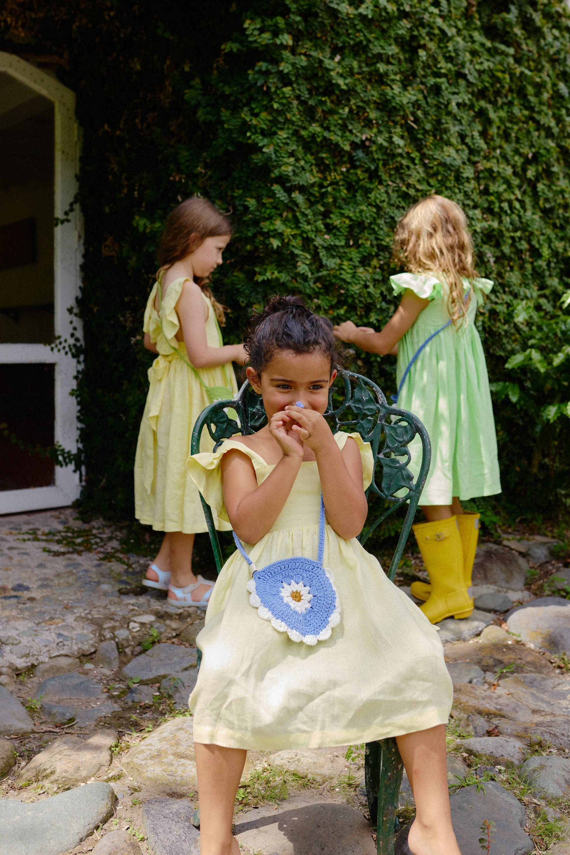 Vestido Lara Amarillo en Lino 100% para Niña | La Tutu