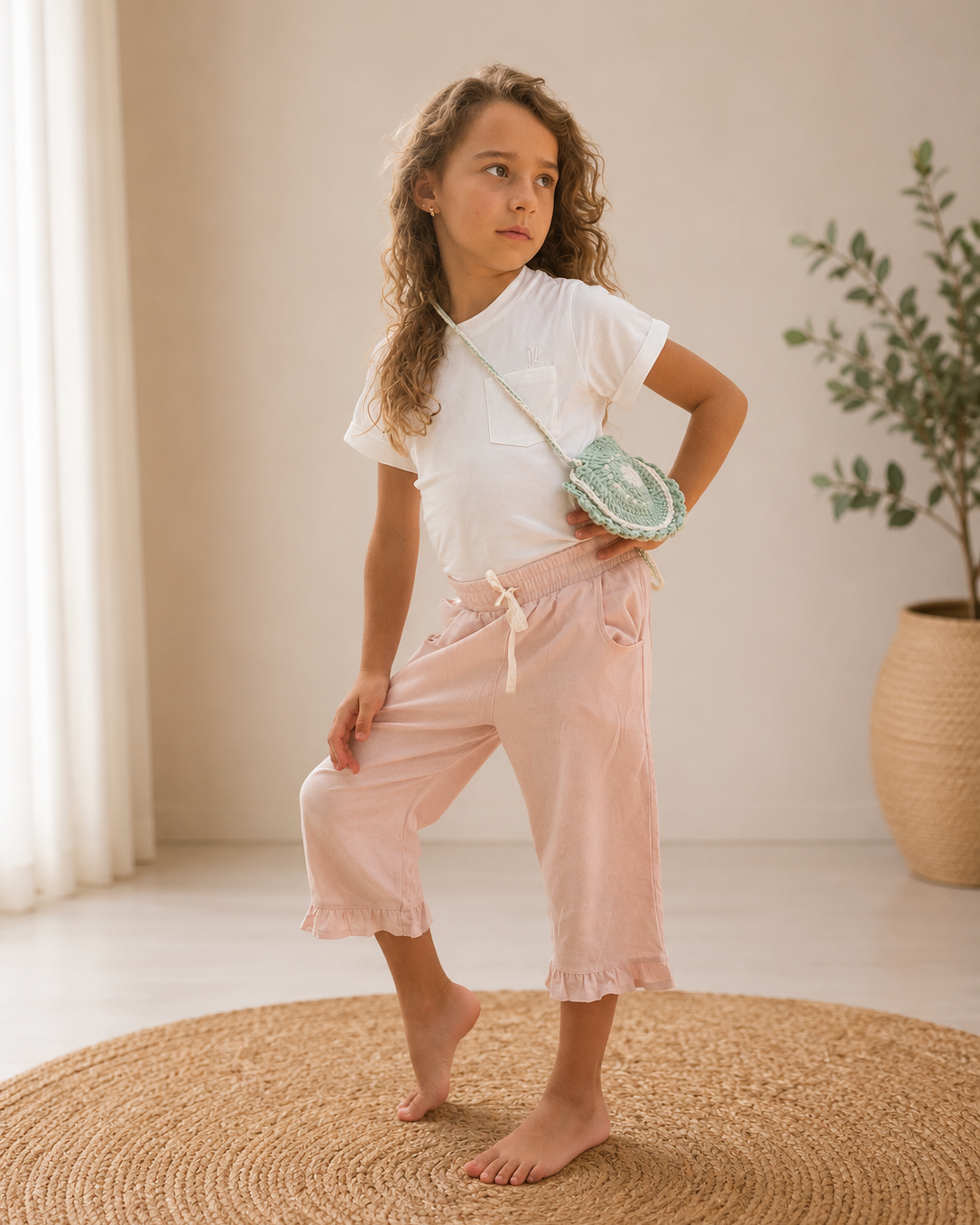 Pantalón Hearted rose en Lino