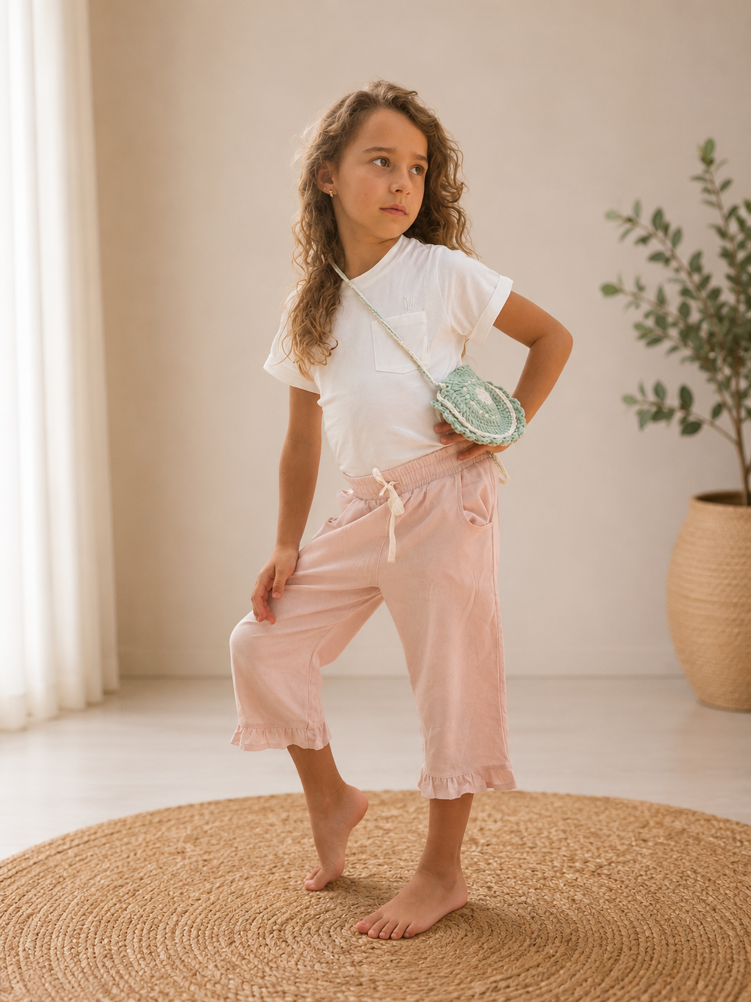 Pantalón Hearted rose en Lino