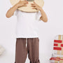 Pantalón Enzo en lino mocca para niño de La Tutu