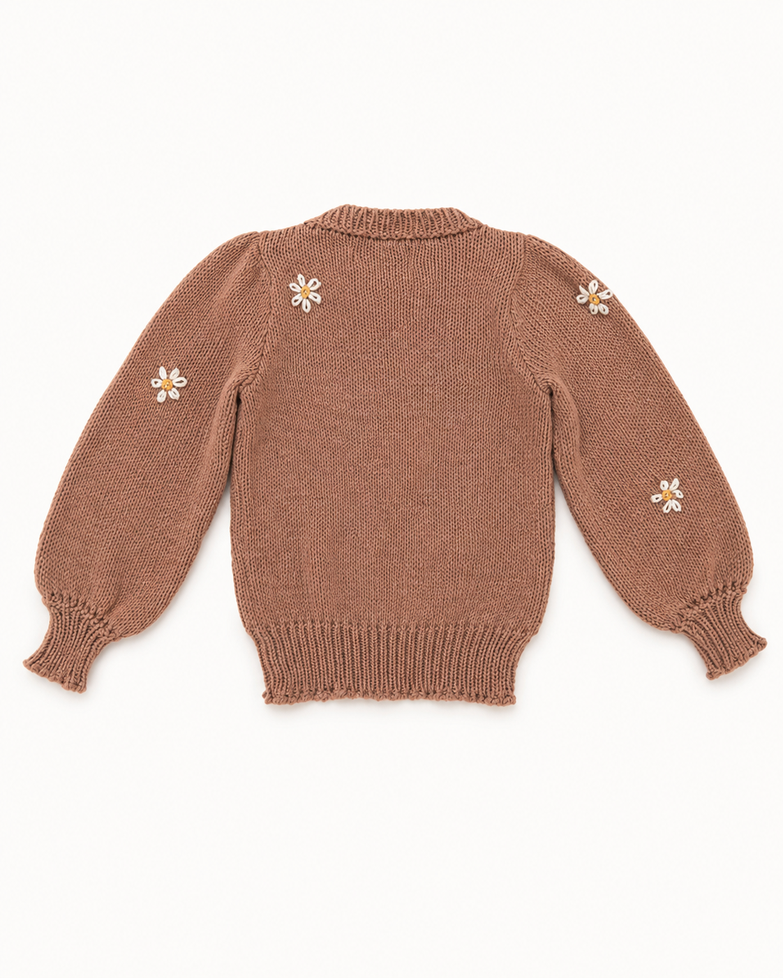 Saco Tejido para Niña con Flores Bordadas