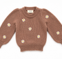 Saco Tejido para Niña con Flores Bordadas