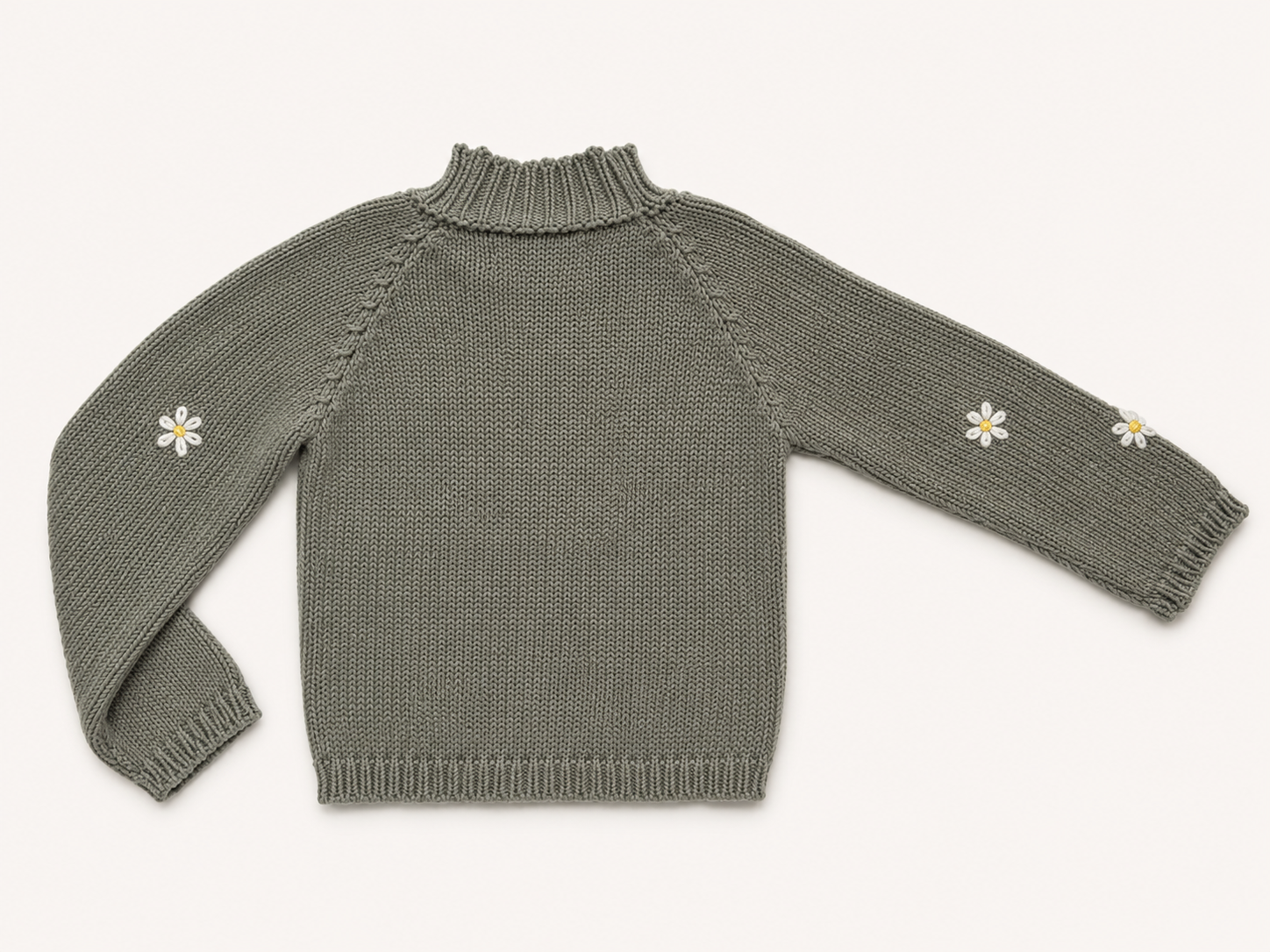 Suéter Tejido Gris con Flores Bordadas | La Tutu