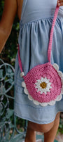 Bolso Flower Loli fucsia tejido en crochet para niña de La Tutu