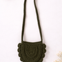 Bolso Forest verde oliva tejido en crochet para niña de La Tutu