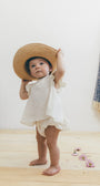 Conjunto de lino para bebé Set Coco Ivory ideal para verano, vacaciones y ocasiones especiales.
