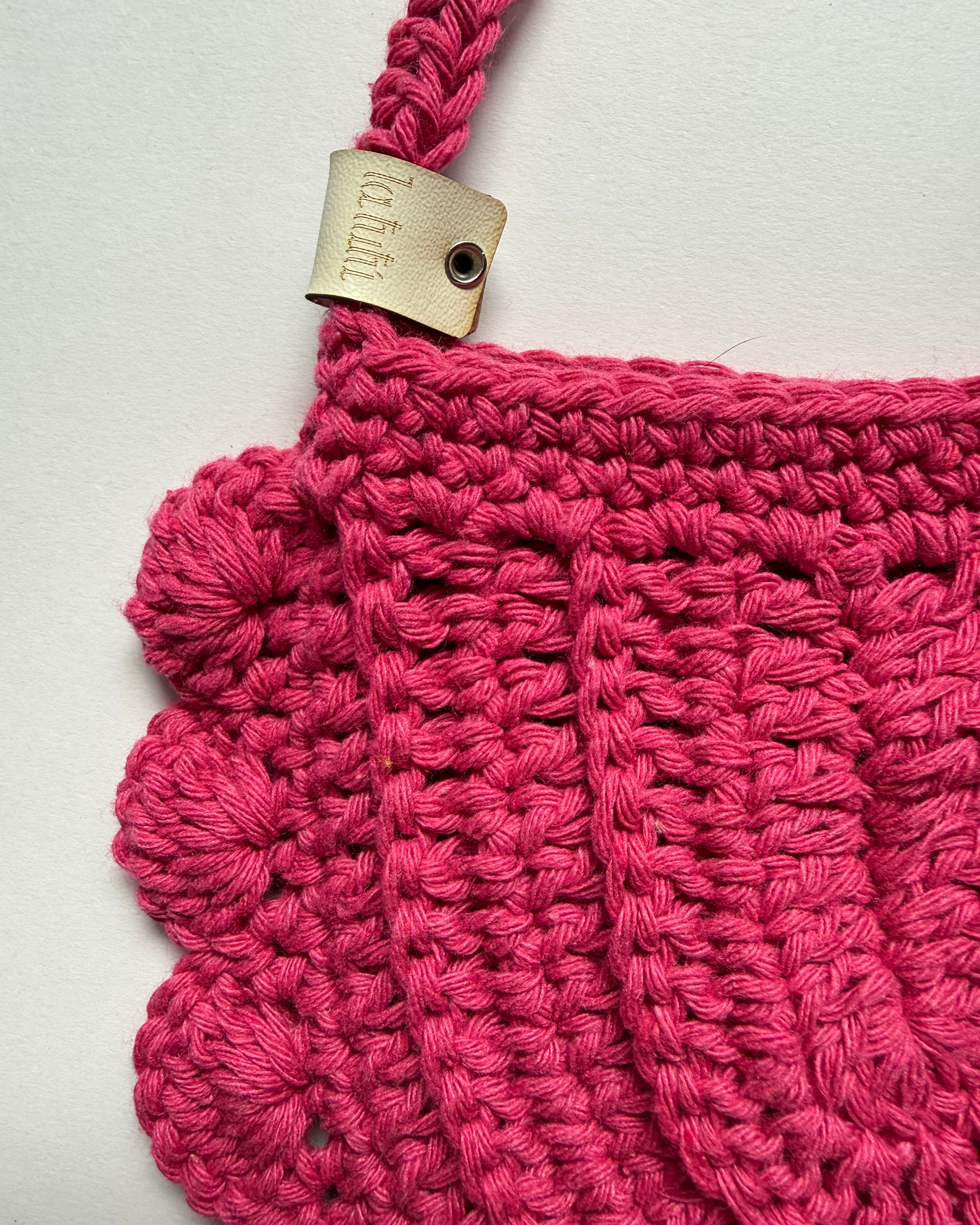 Bolso Cherry Tejido en Crochet Fucsia para Niña | La Tutú