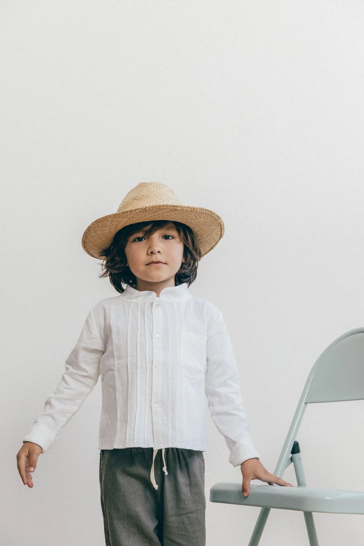 Camisa Guayabera Matti en Lino - Cuello Nerú manga larga La tutú