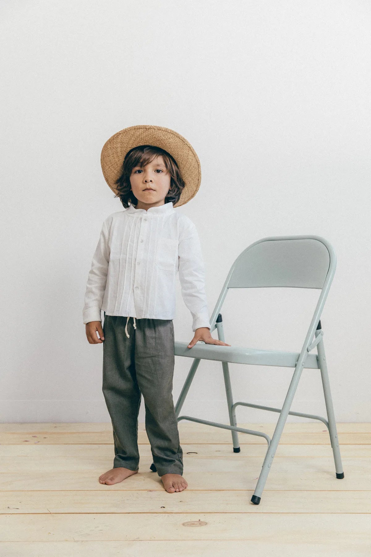 Camisa Guayabera Matti en Lino - Cuello Nerú manga larga La tutú