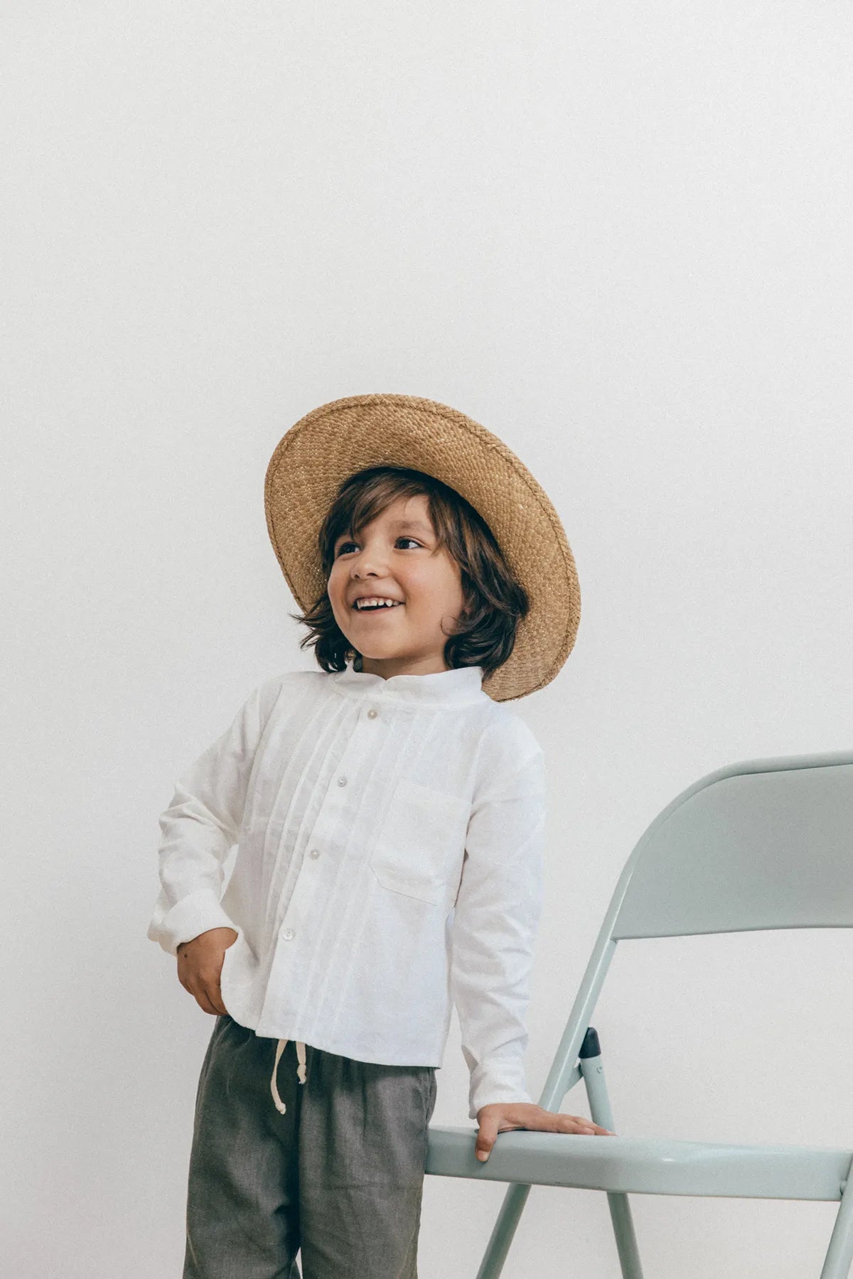 Camisa Guayabera Matti en Lino - Cuello Nerú manga larga La tutú