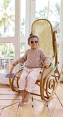 pantalón en lino para niña rosado