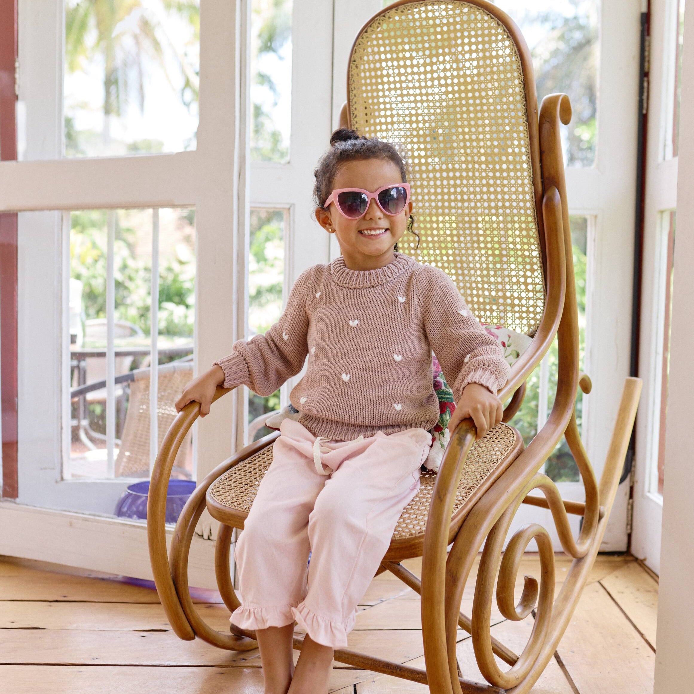 pantalón en lino para niña rosado