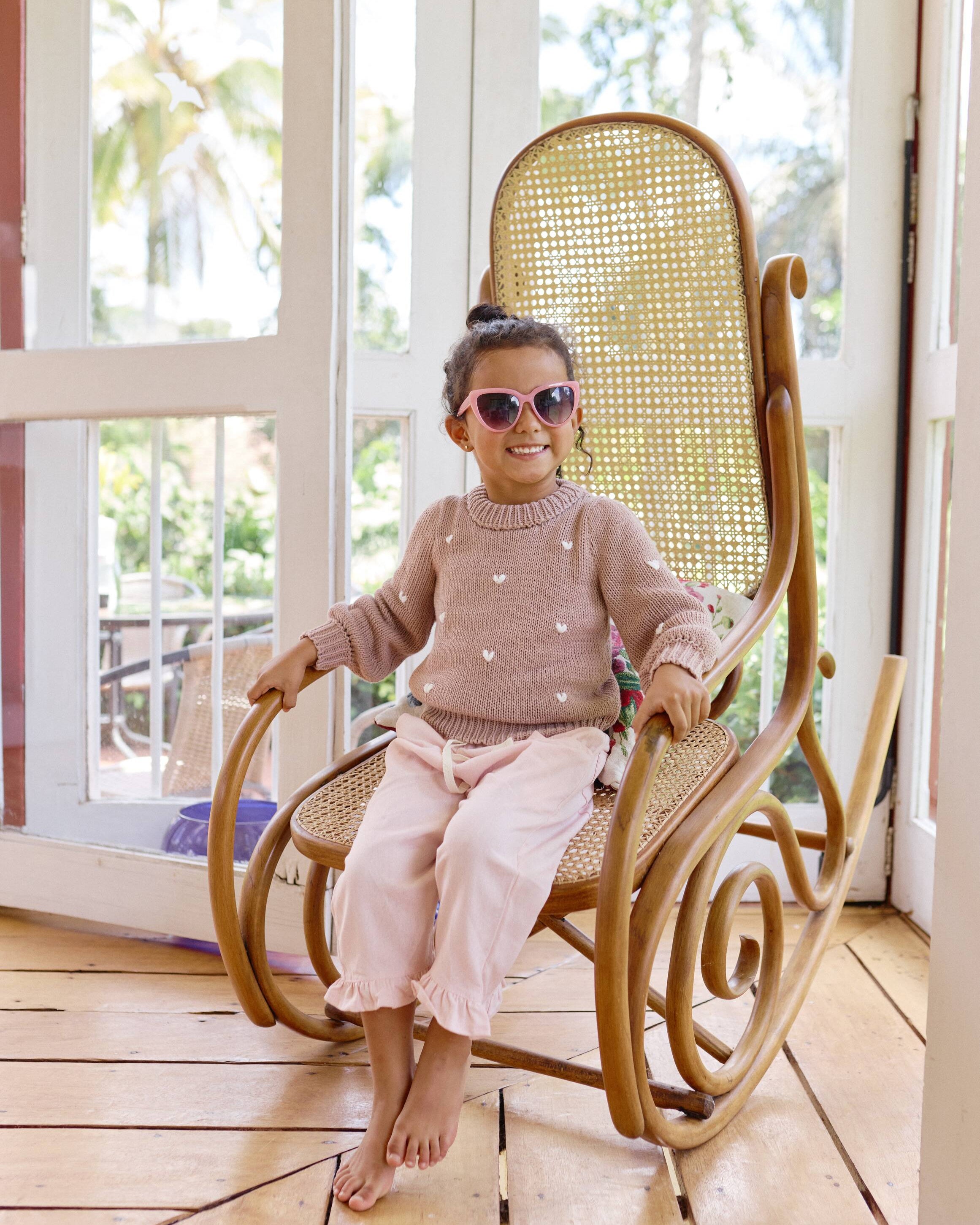 pantalón en lino para niña rosado