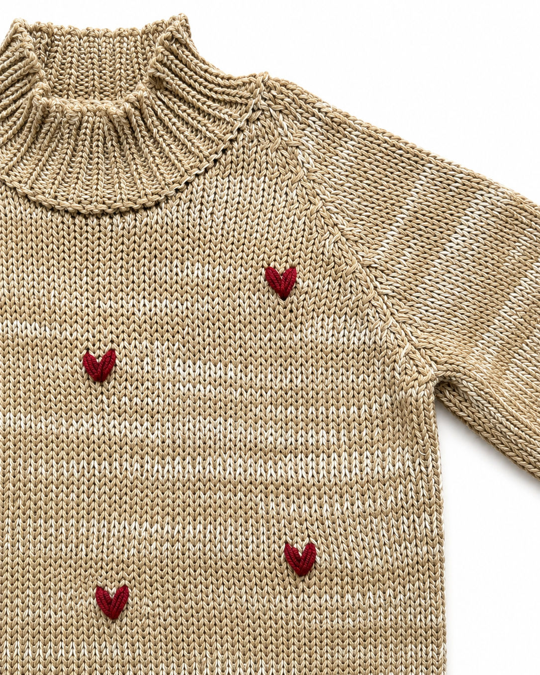 Saco Tejido Corazones para Niña | Algodón Natural | La Tutú
