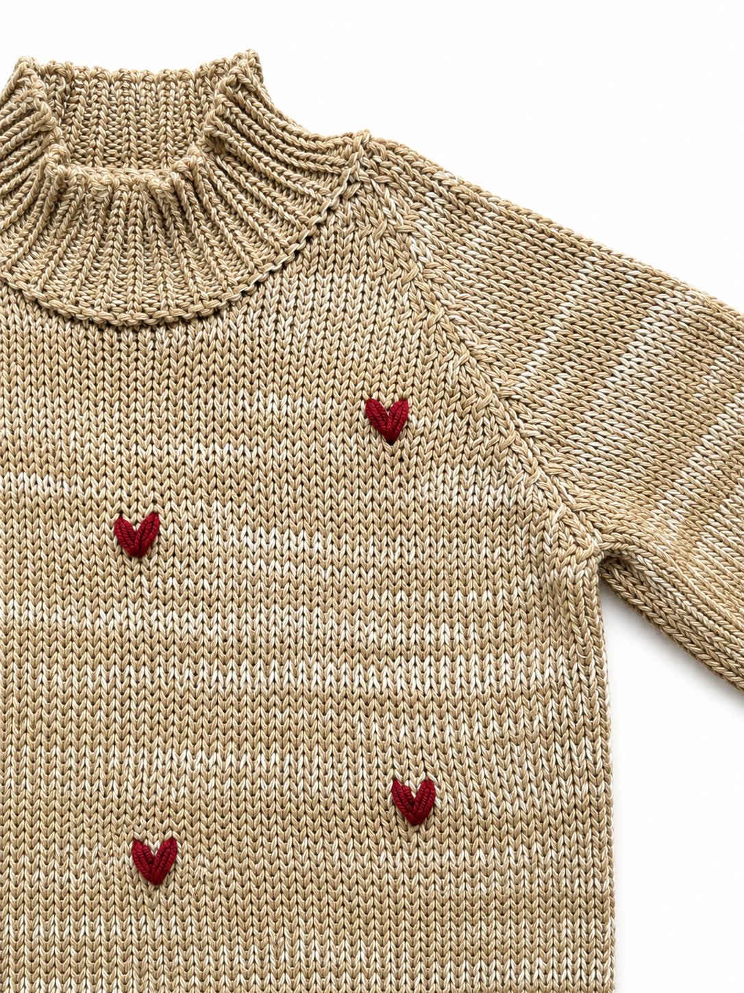 Saco Tejido Corazones para Niña | Algodón Natural | La Tutú