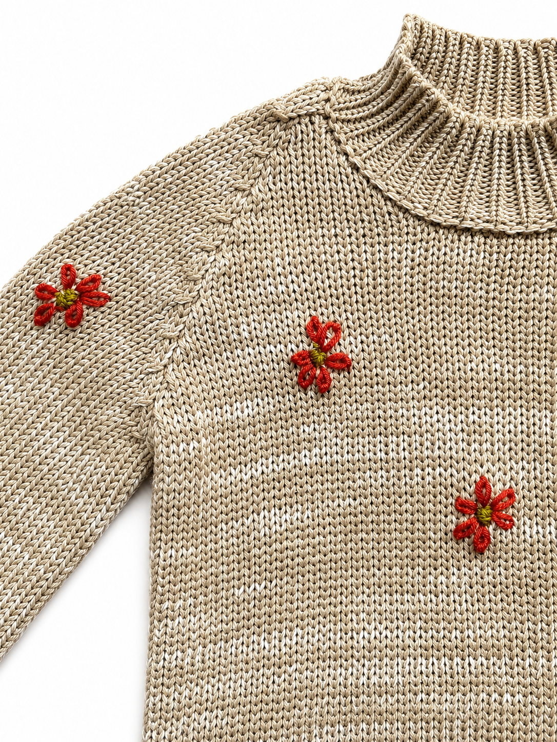Saco tejido para niña con flores bordadas | La Tutú
