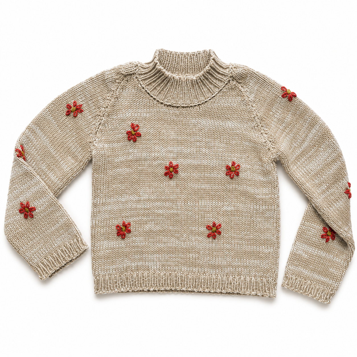 Saco tejido para niña con flores bordadas | La Tutú