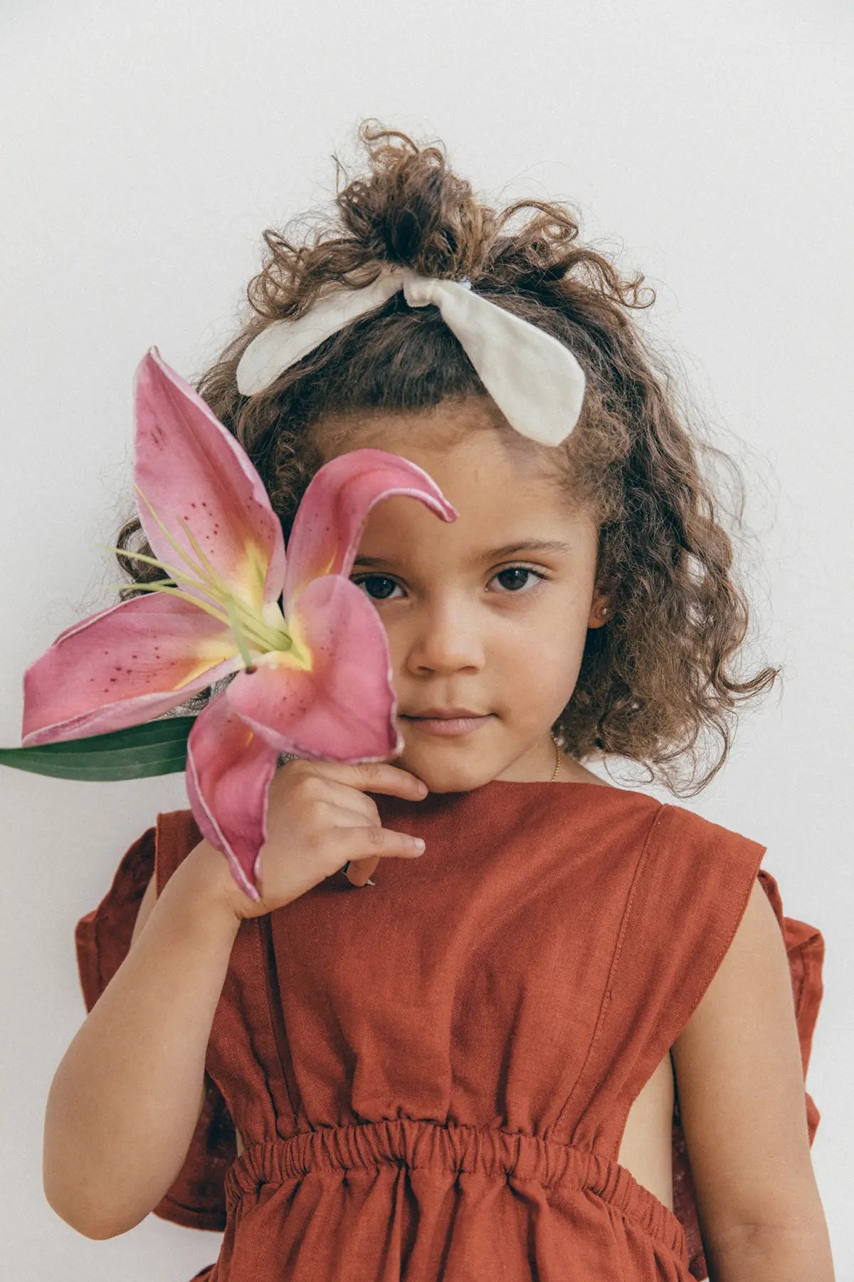 Vestido Oli en Lino Terracota