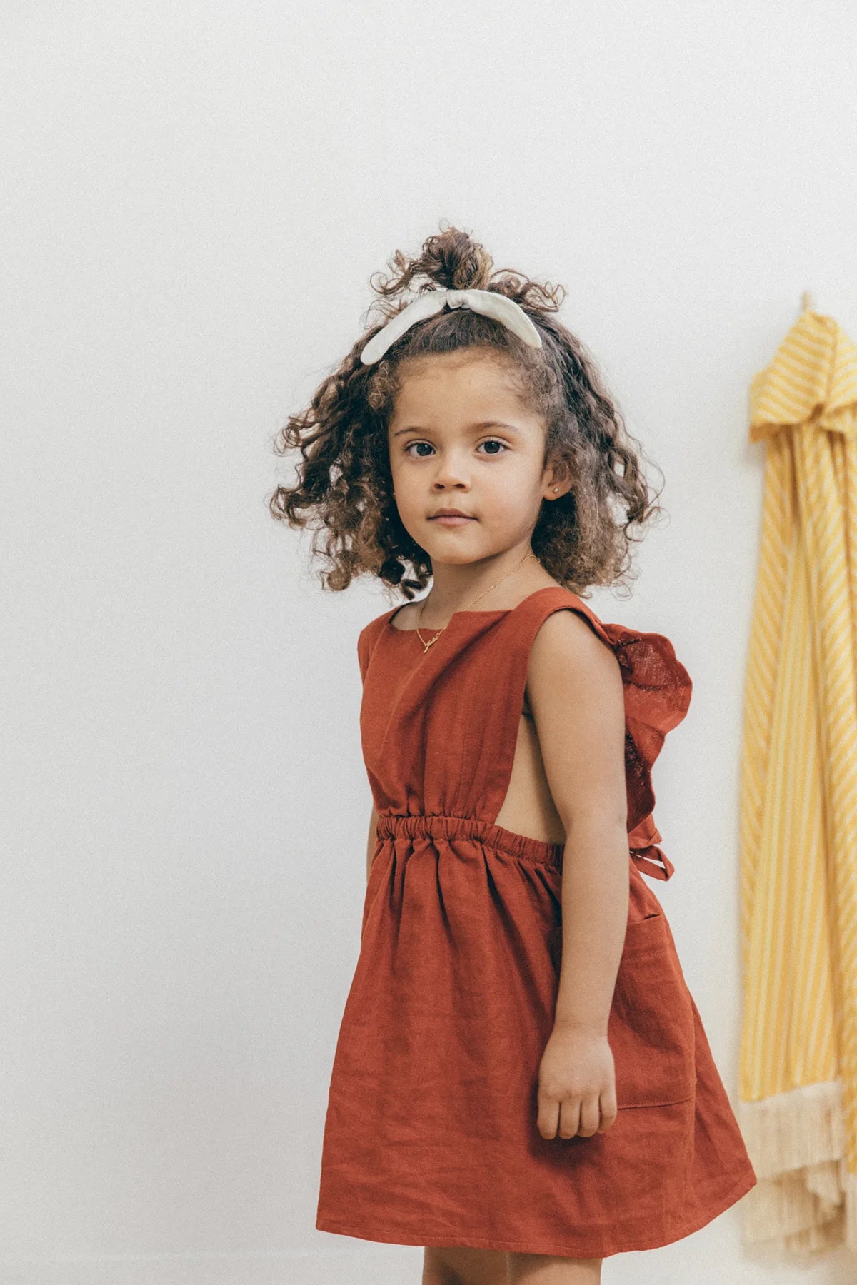 Vestido Oli en Lino Terracota