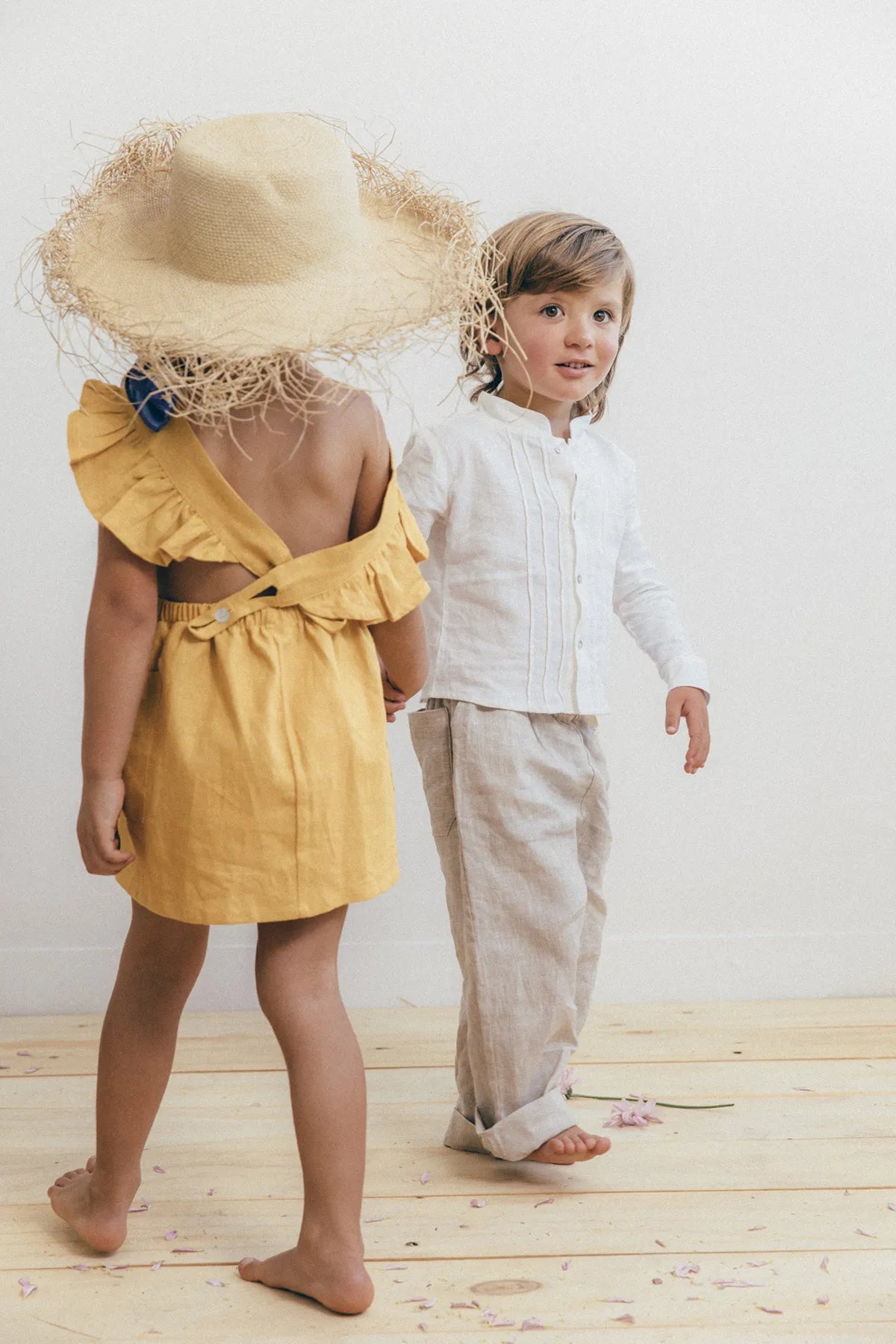 Vestido Oli en Lino Mostaza