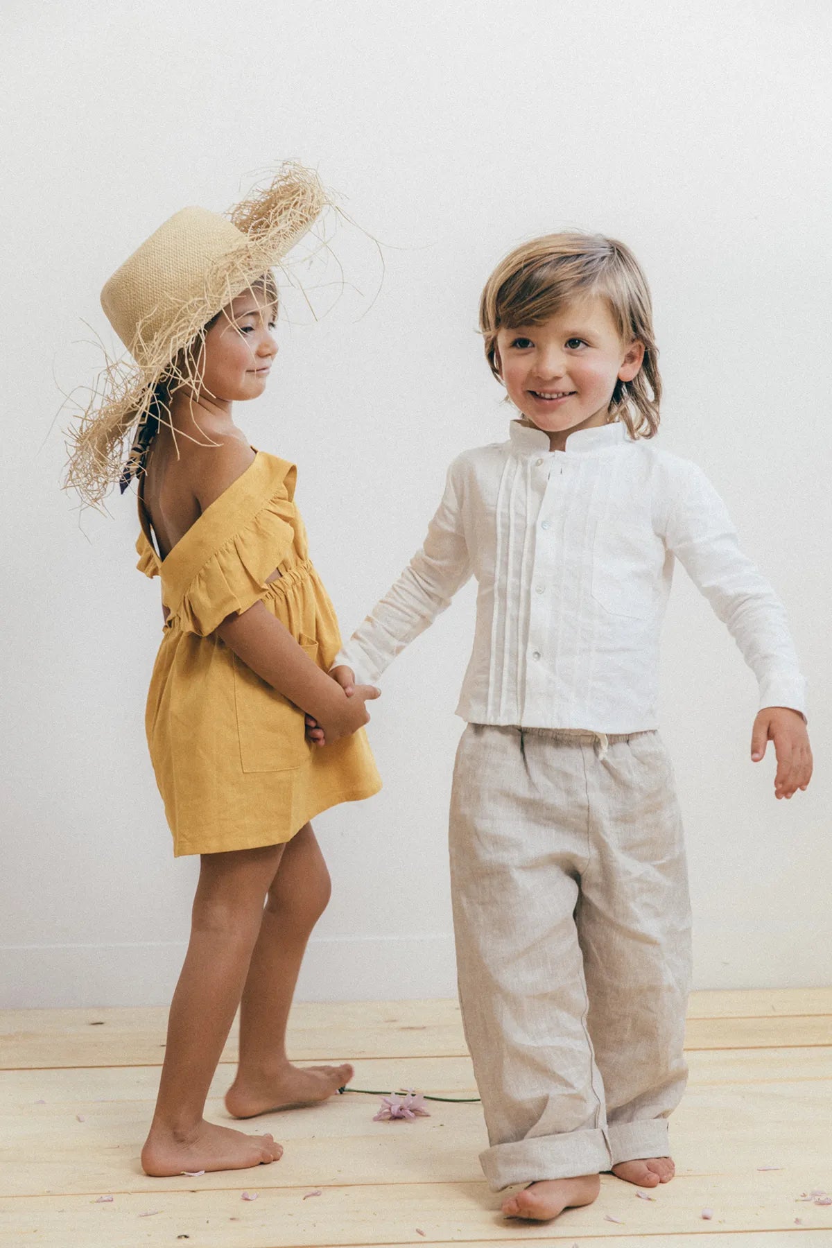 Vestido Oli en Lino Mostaza