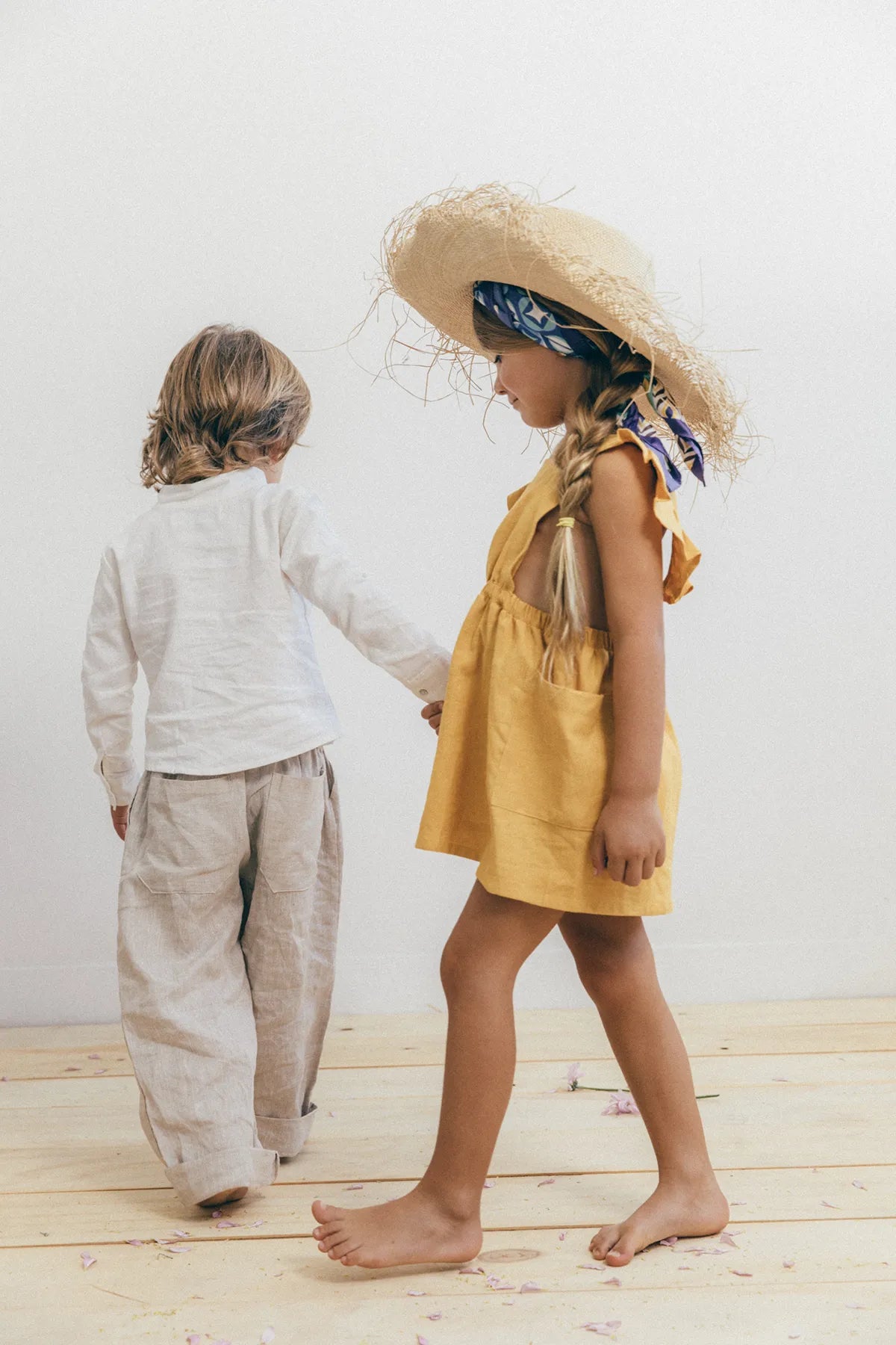 Vestido Oli en Lino Mostaza